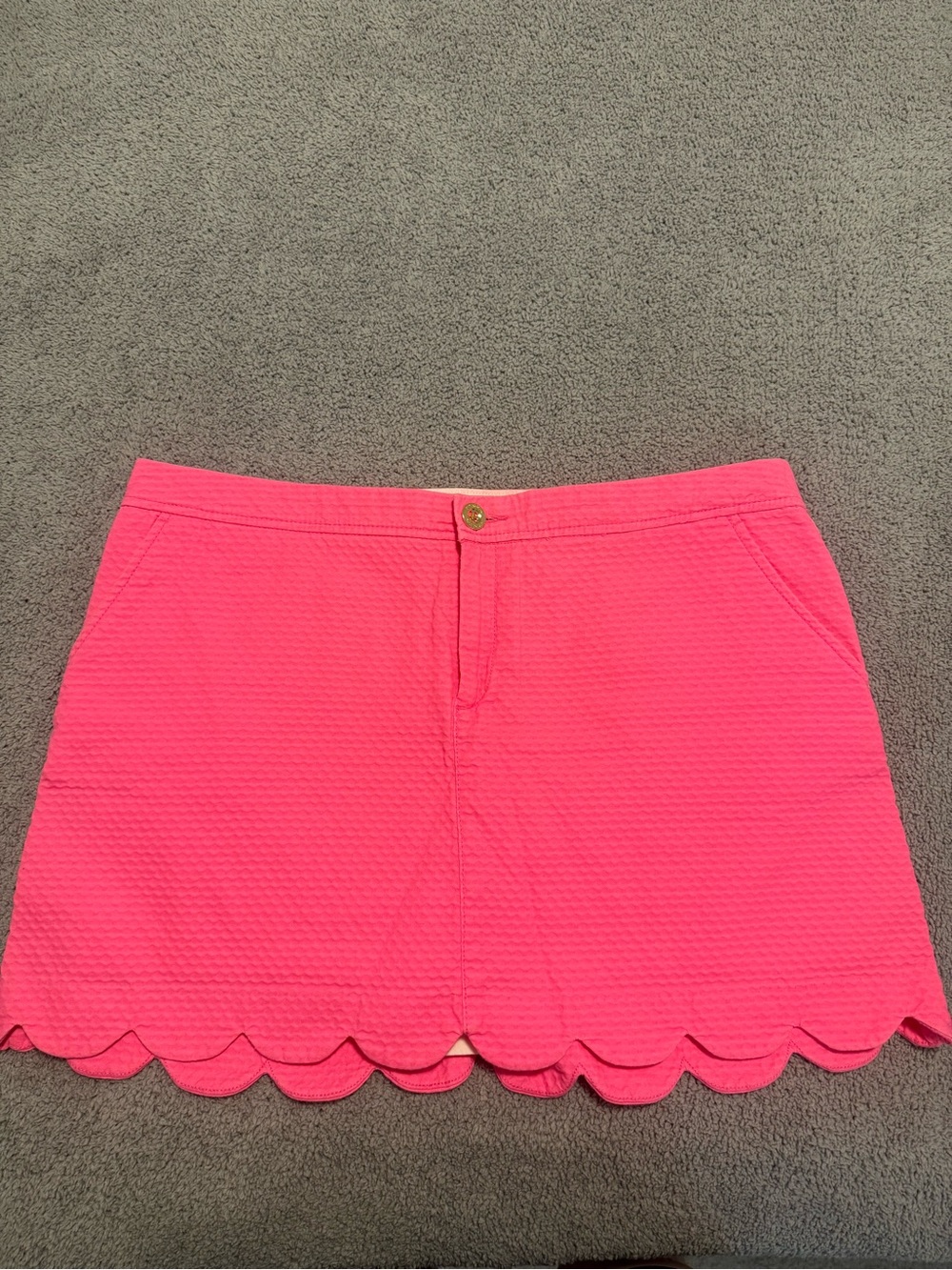 Lilly Pulitzer Bright Pink Scalloped Mini Skirt